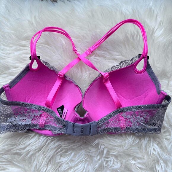 Victoria’s Secret 2011 pink lace bra with gray accents by Sexy Little Things - Picture 4 of 8